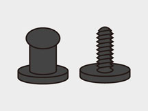 専用の金具のブラック